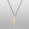 Oz Abstract Tokyo Lightning necklace brass version vertical view.