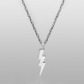 Oz Abstract Tokyo Lightning necklace Silver version vertical view.