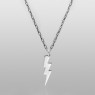 Oz Abstract Tokyo Lightning necklace Silver version vertical view.