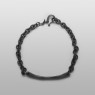 BigBlackMaria silver plain and simple plate bracelet with black diamond top view.