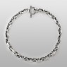 Oz Abstract Tokyo Br9325OX-45 Silver necklace round closed view.