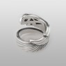 M`s Collection Feather silver ring X0171 back view.
