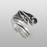 M`s Collection Feather silver ring X0171 up right view.