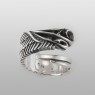 M`s Collection Feather silver ring X0171 up straight view.