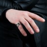 M`s Collection Feather silver ring X0172 on male model.
