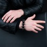 Oz Abstract Tokyo all natural 20mm black Onyx beads bracelet on male model.