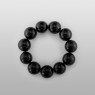 Oz Abstract Tokyo all natural 20mm black Onyx beads bracelet front view.