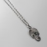 STS Solid Traditional Silver PE18GrCZ Skull Pendant back view.