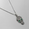 STS Solid Traditional Silver PE18GrCZ Skull Pendant right view.