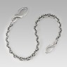 Oz Abstract Tokyo WC9307 Shackles silver wallet chain curved view.