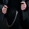 Oz Abstract Tokyo WC9307 Shackles silver wallet chain on male model.