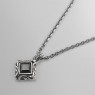 M`s Collection X0200 silver necklace with black zirconia left view.