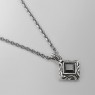 M`s Collection X0200 silver necklace with black zirconia right view.