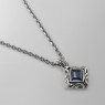 M`s Collection X0200 silver necklace with sapphire and ruby right view.