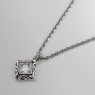 M`s Collection X0200 silver necklace with zirconia left view.