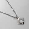 M`s Collection X0200 silver necklace with zirconia right view.