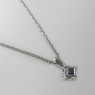 M`s Collection X0201 silver necklace with sapphire and ruby right view.
