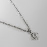 M`s Collection X0201 silver necklace with zirconia right view.