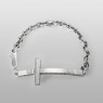 Oz Abstract Tokyo BR263WCZ No Regrets silver cross bracelet with zirconia front view.