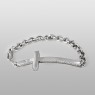 Oz Abstract Tokyo BR263WCZ No Regrets silver cross bracelet with zirconia side view.