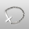 Oz Abstract Tokyo BR263WCZ No Regrets silver cross bracelet with zirconia side view.