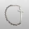 Oz Abstract Tokyo BR263WCZ No Regrets silver cross bracelet with zirconia right view.