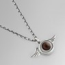 Oz Abstract Tokyo brown eyeball necklace right view.