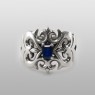 magische vissen blue sapphire cross ring OZR104SAG front view.