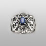 magische vissen blue sapphire cross ring OZR104SAG front view.