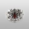 magische vissen garnet cross ring OZR104GN front view.