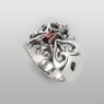 magische vissen garnet cross ring OZR104GN left view.