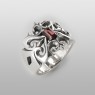 magische vissen garnet cross ring OZR104GN right view.