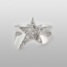 BigBlackMaria star ring encrusted with zirconia a190WCZ front view.