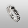Solid Traditional Silver silver ring with Onyx STS-R26 left view.