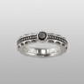 Solid Traditional Silver silver ring with Onyx STS-R26 front view.