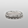 Solid Traditional Silver silver ring with Turquoise STS-R25 front view.