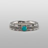 Solid Traditional Silver silver ring with Turquoise STS-R26 front view.