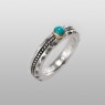 Solid Traditional Silver silver ring with Turquoise STS-R26 right view.
