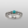 Solid Traditional Silver silver ring with Turquoise STS-R26 front view.