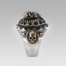 Solid Traditional Silver skull ring STS-R13 side view.