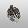 Solid Traditional Silver skull ring STS-R13 left view.