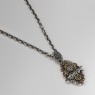 STS solid traditional silver cross necklace STS-PE30 right view.