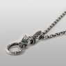 sts solid traditional silver panther necklace with emerald eye PE02EM left view.