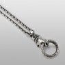 sts solid traditional silver panther necklace with garnet eye PE02EM back view.