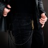 Leather cord wallet chain and key chain black colour on mail model.