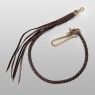 Leather cord wallet chain and key chain brown colour front.