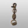 Solid Traditional Silver STS brass skull key chain KE09 front view.