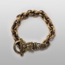 Solid Traditional Silver STS brass panther bracelet BR07 round closed.