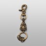 Solid Traditional Silver STS brass skull key chain KE08 front view.