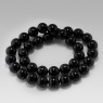 Huge onyx beads necklace by Oz Abstract Tokyo curled view.